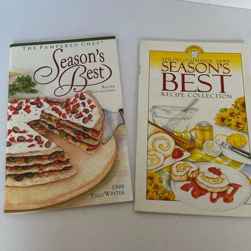 Pampered Chef Season's Best Recipe Collection Lot 19 Booklets Sleeve Box